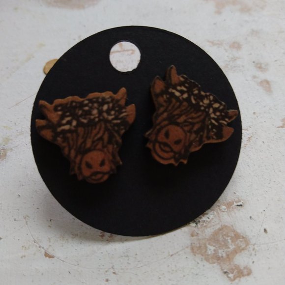 Highlander Cow earrings - Picture 2 of 2